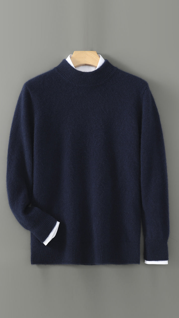Men's Wool Sweater, Crew Neck, Solid Color, Business Casual