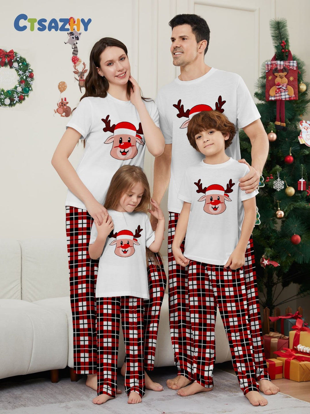 Family Pajama Set, short-sleeved, festive design