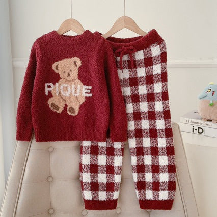 Family Pajama Set, festive bear design