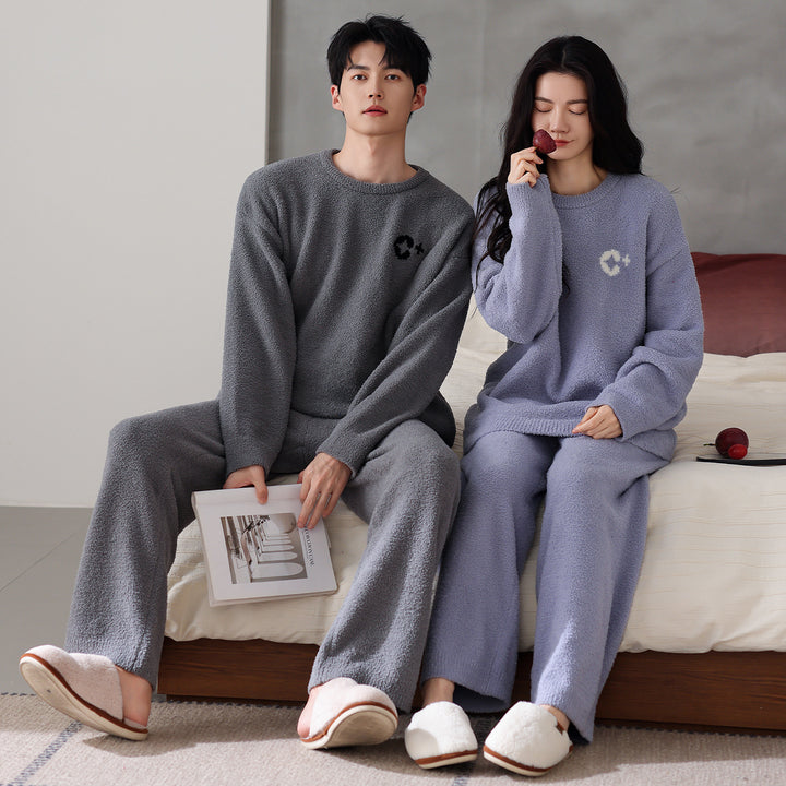 Padded couple's pajama set, warm and soft