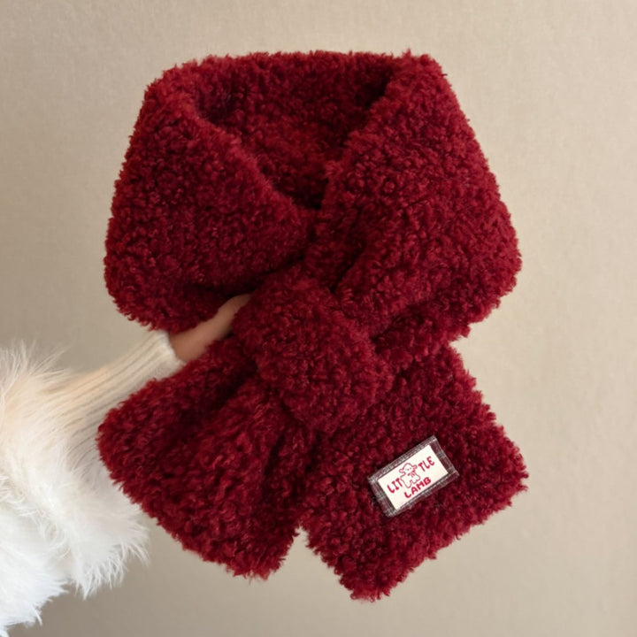 Thick lamb fleece scarf, 85x12 cm