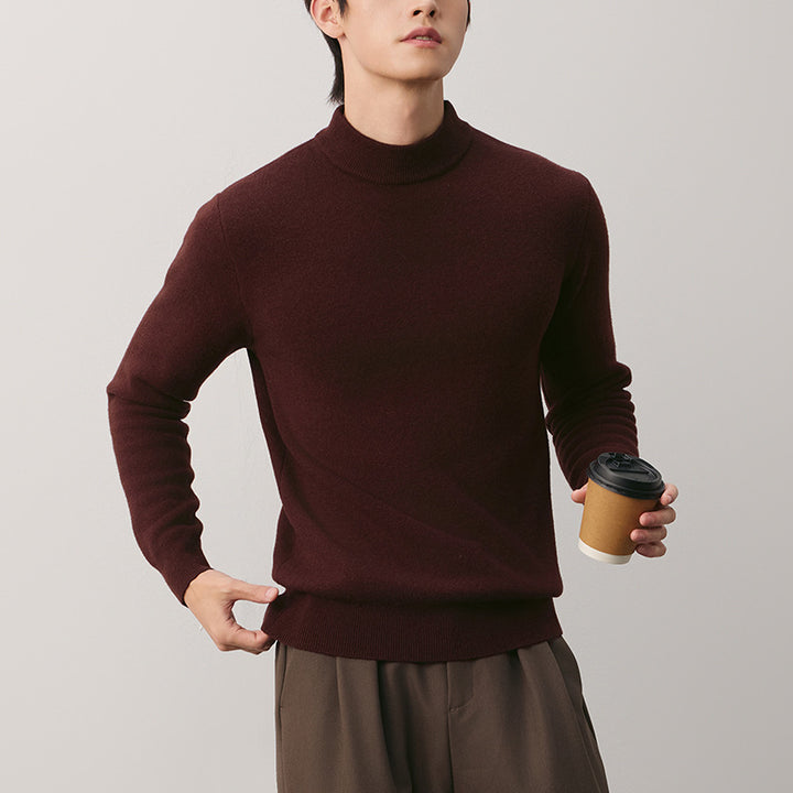 Men's turtleneck sweater made of wool, lined
