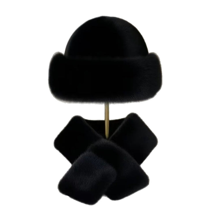 Faux fur hat and scarf set