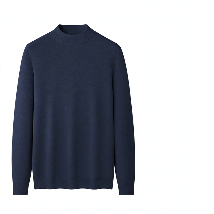 Men's Wool Modal Pullover with Stand-up Collar