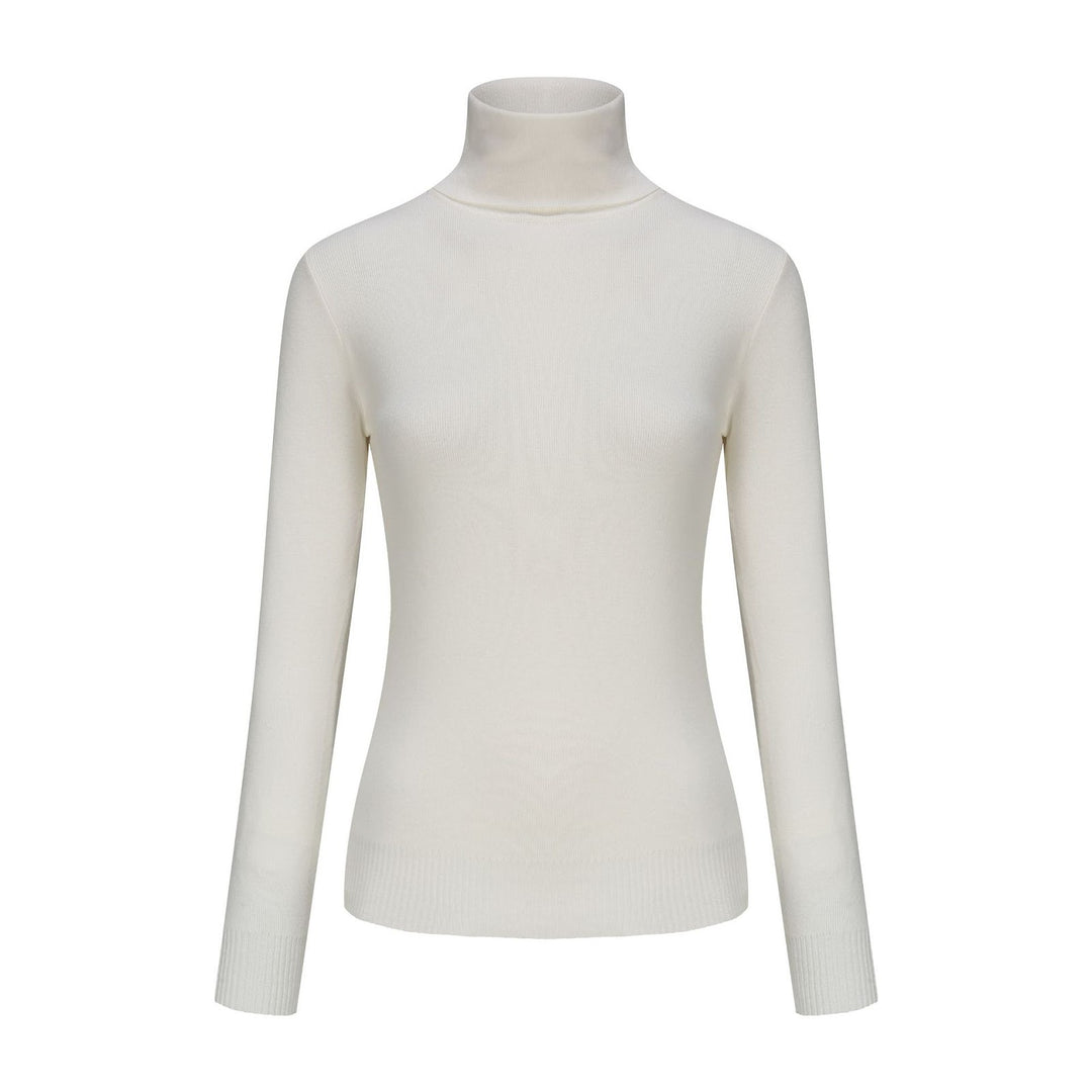 Women's turtleneck sweater, knitted, solid color