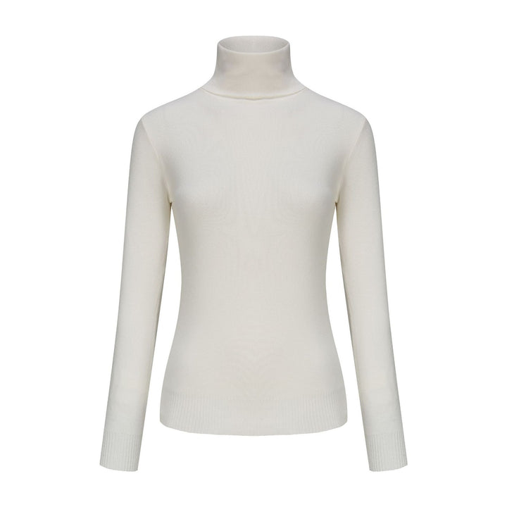 Women's turtleneck sweater, knitted, solid color
