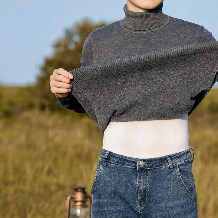 High-quality men's turtleneck sweater made of modal-wool blend
