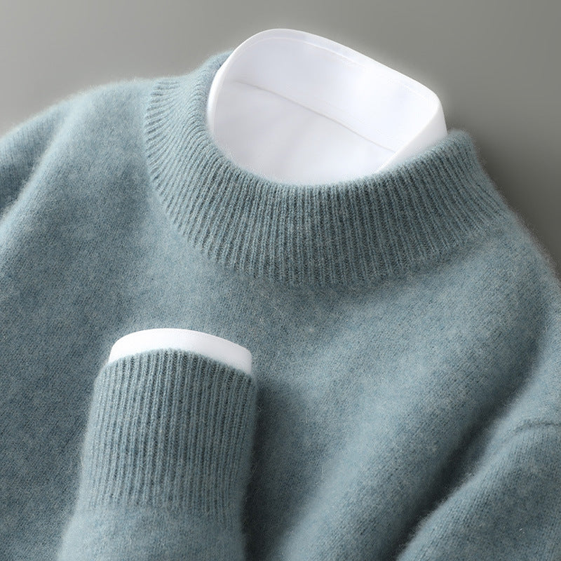 Men's Wool Sweater, 100% Wool, Stand Collar, Business Style