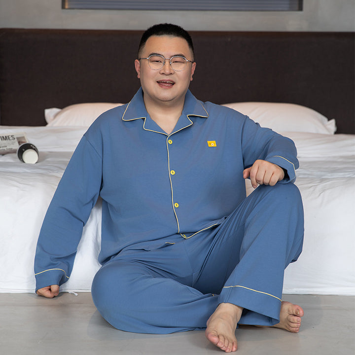 Men's Pajama Set, 100% Cotton, Long Sleeve, Plus Sizes