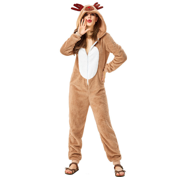 Playful reindeer pajamas for women