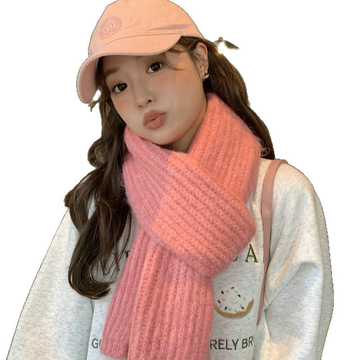 Soft Alpaca wool scarf, solid color, thick and versatile
