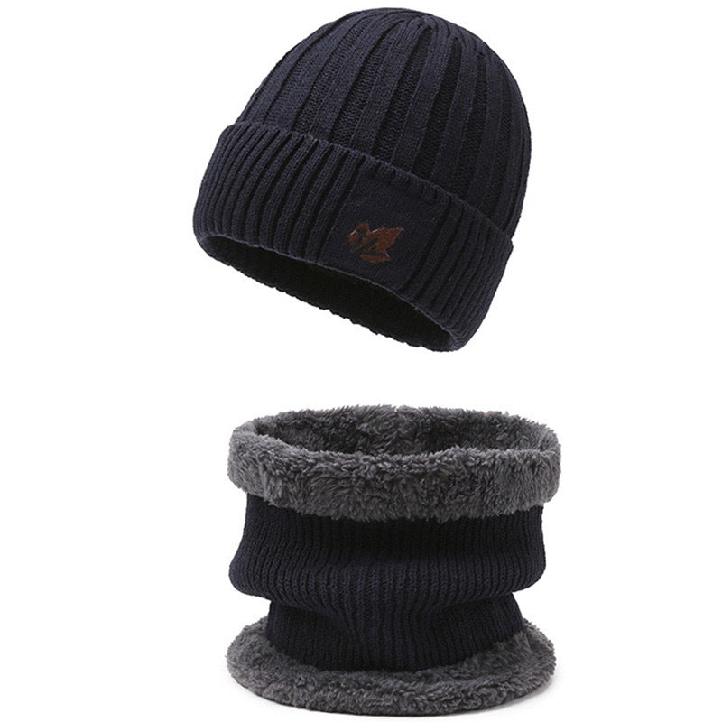 Men's Knit Set: Lined Beanie and Neck Protection