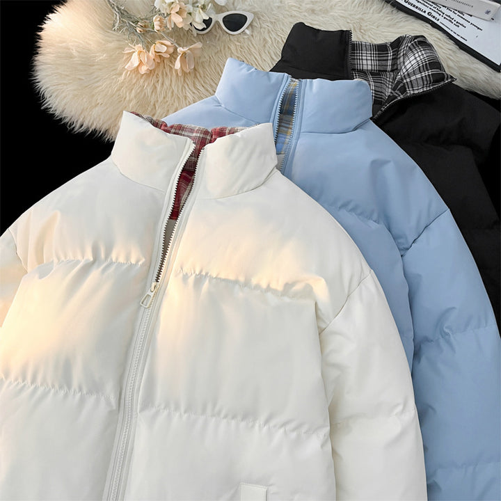 Men's Stand Collar Puffer Jacket, Lined, Winter