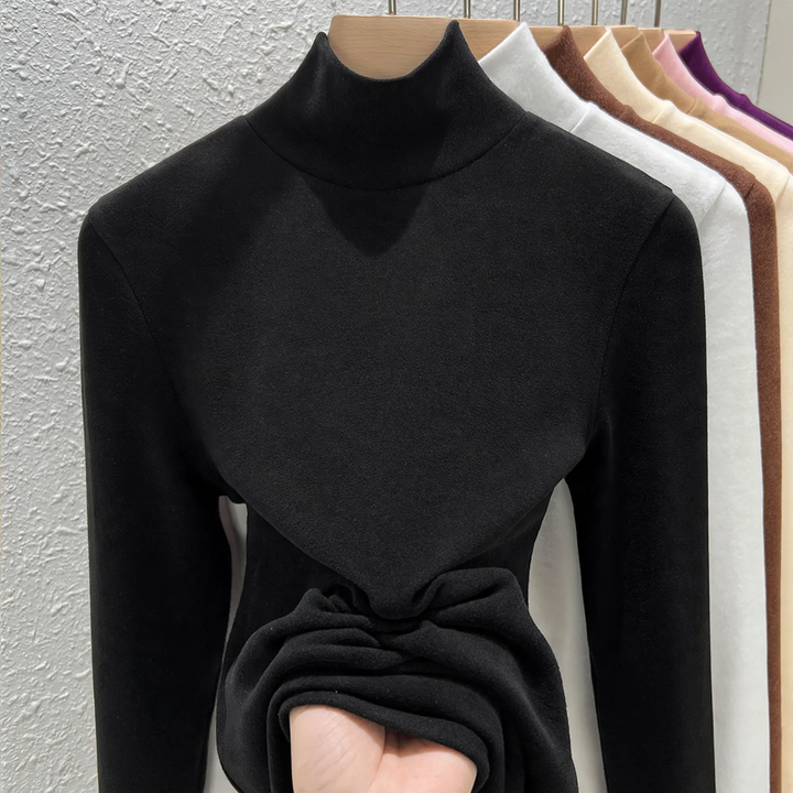 Women's Long Sleeve Undershirt with Stand-Up Collar