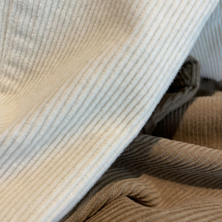 Women's cord pants with vertical stripes and straight leg