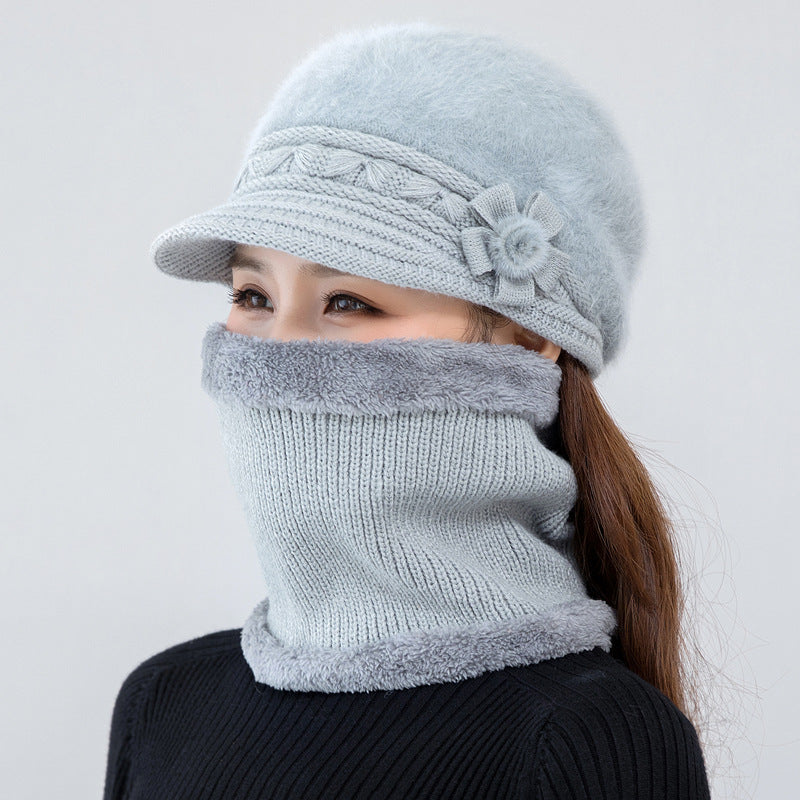 Knit hat and scarf set, warm