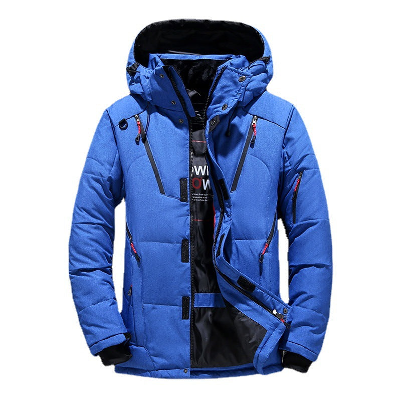 Warm men's down jacket, fitted