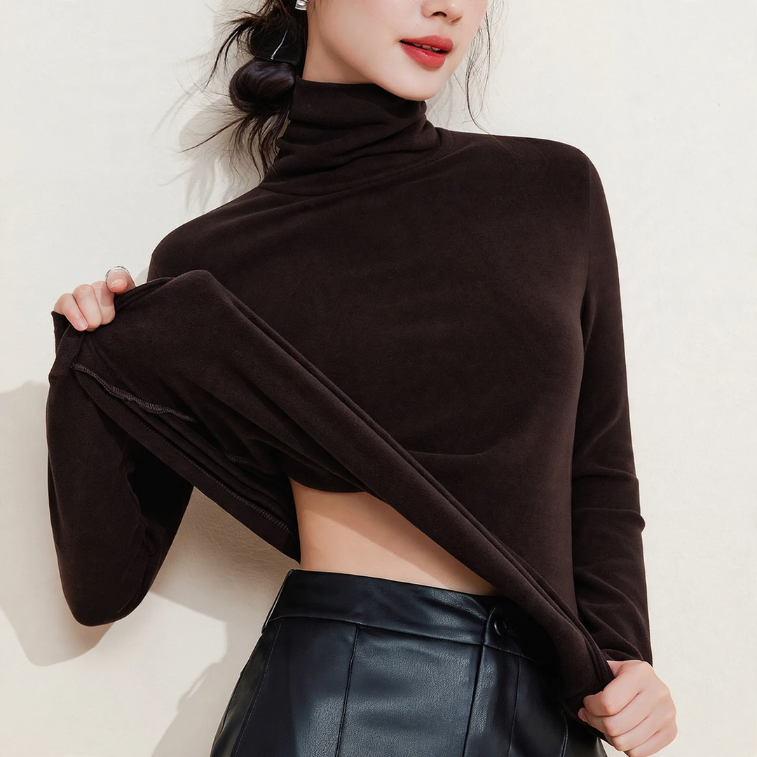 Women's Thermal Undershirt with Stand-up Collar