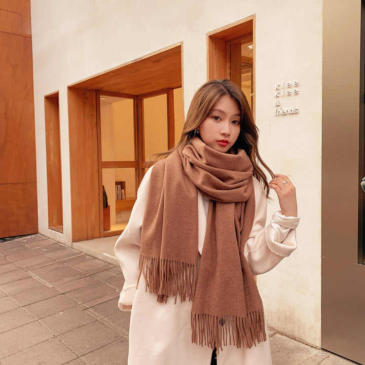 Warmer wool scarf, solid colors