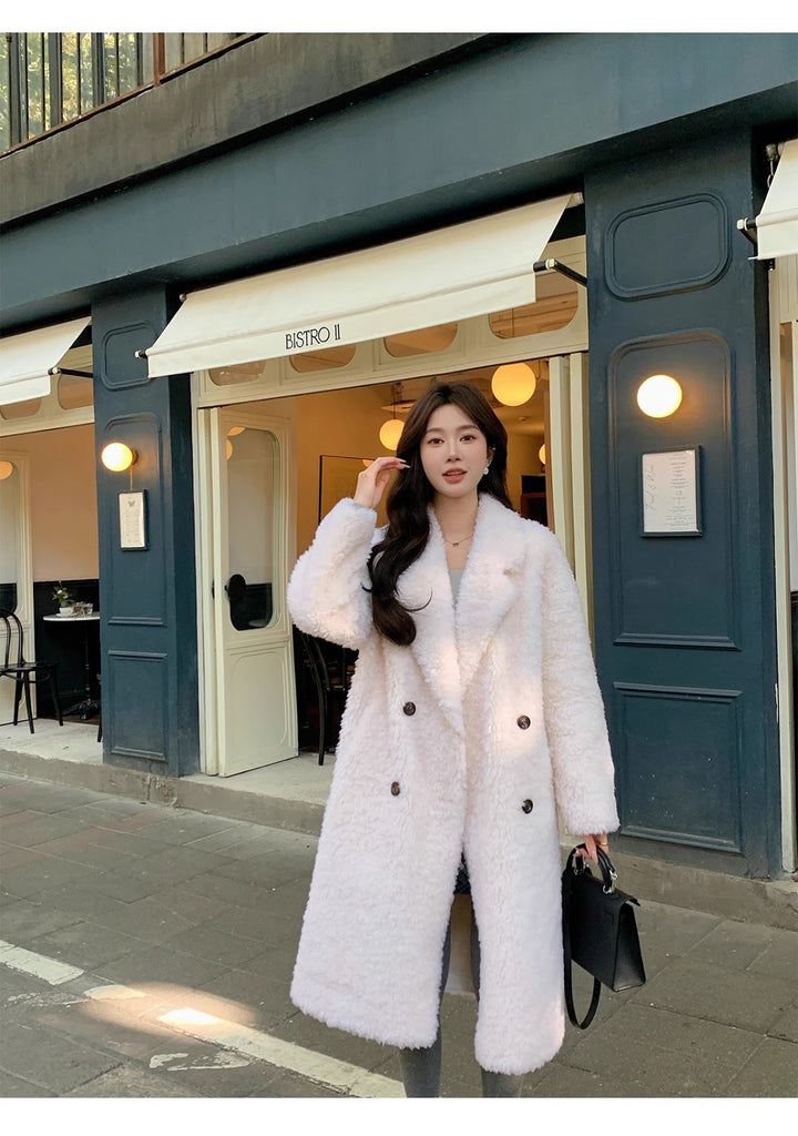 Women's teddy coat in lambskin look
