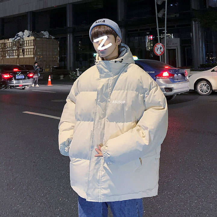 Padded men's hoodie jacket in oversized style