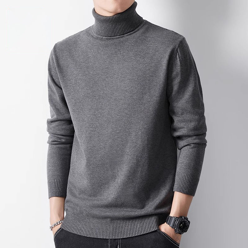 Men's turtleneck sweater, warm lined, winter