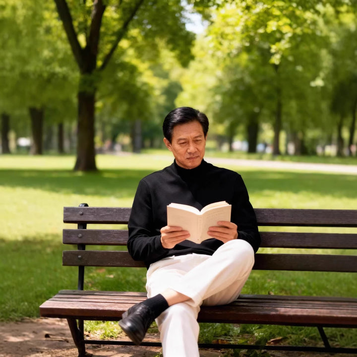 Men's Long Sleeve Shirt with Stand-up Collar and Thermal Lining