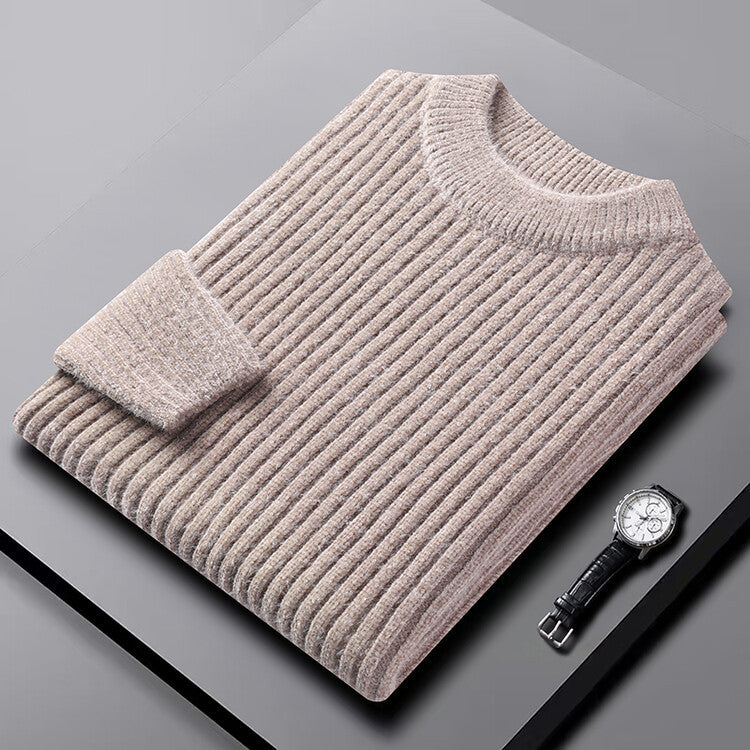 Men's Chenille Pullover with High Collar