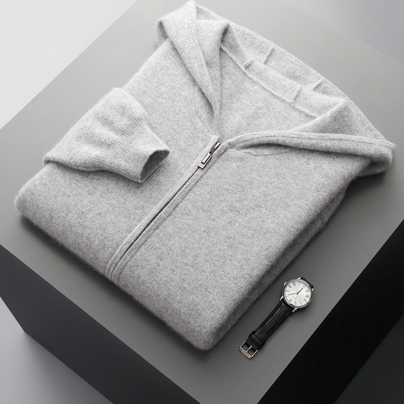 Men's hoodie cardigan with zipper