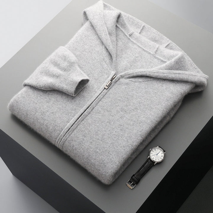 Men's hoodie cardigan with zipper