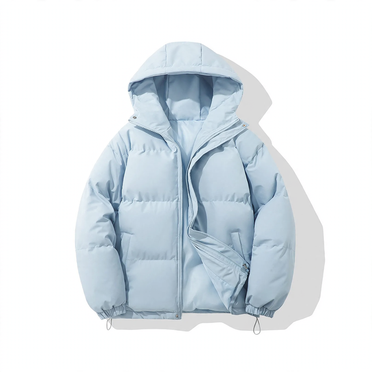 Men's quilted jacket with hood, insulated, windproof