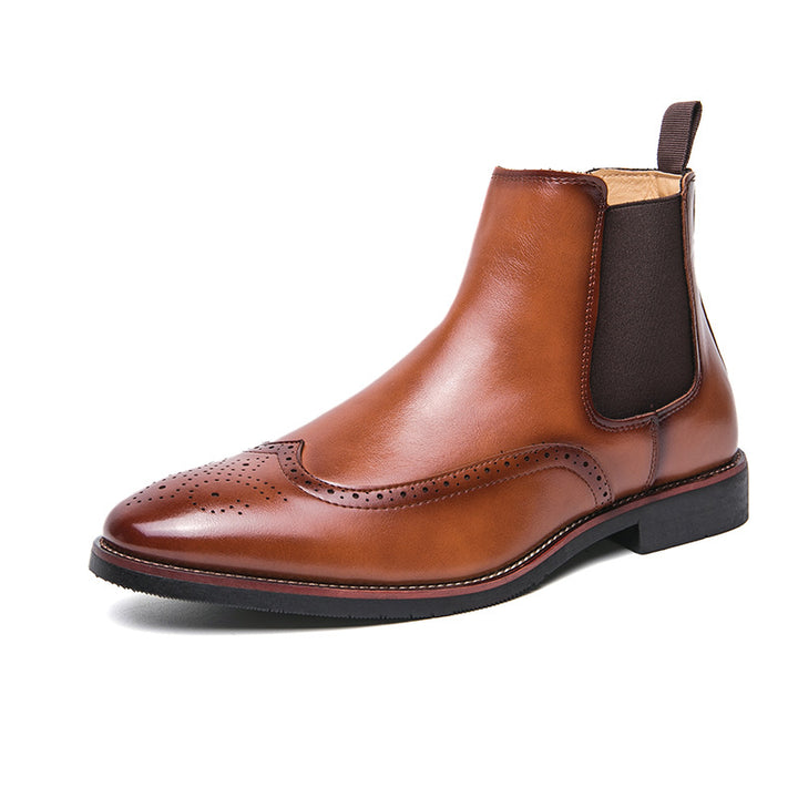 Fashionable men's Chelsea boots, pointed