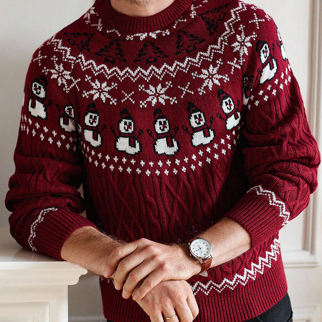 Retro Christmas sweater with snowman motif
