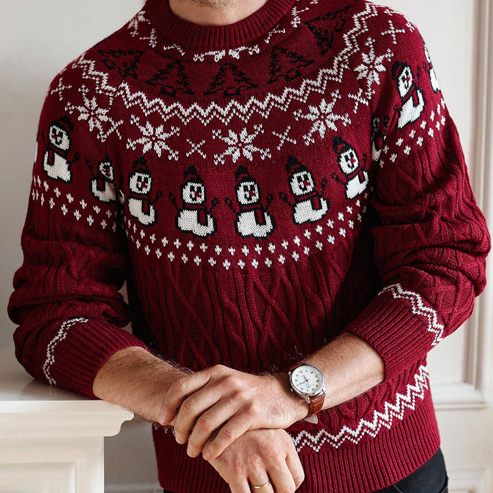 Retro Christmas sweater with snowman motif