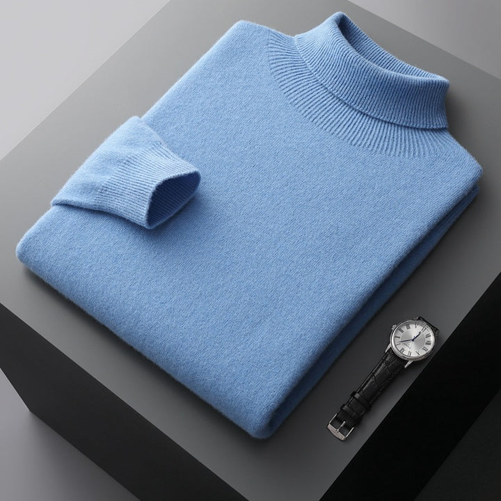 Men's wool pullover, roll neck, 350g, warm
