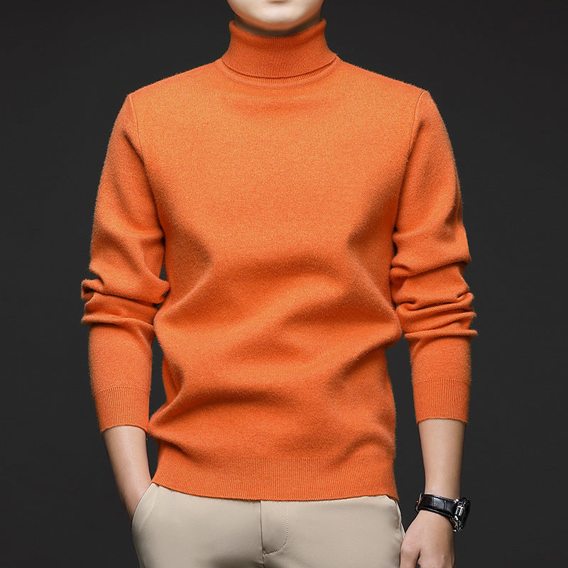 Men's turtleneck sweater, knitted, warm, for winter
