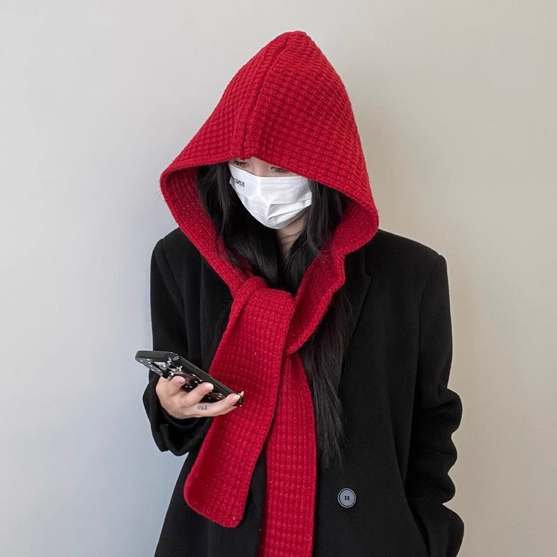 2-in-1 Hooded Scarf and Beanie Set
