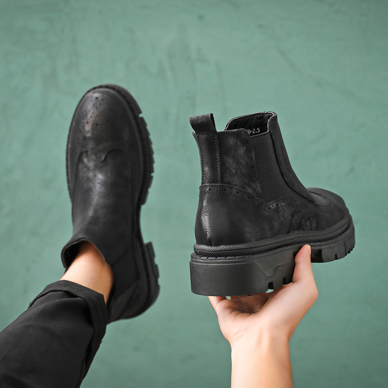 Brogue Chelsea boots for men, S51-L