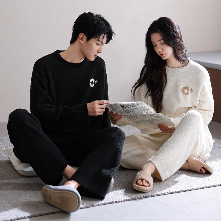 Padded couple's pajama set, warm and soft