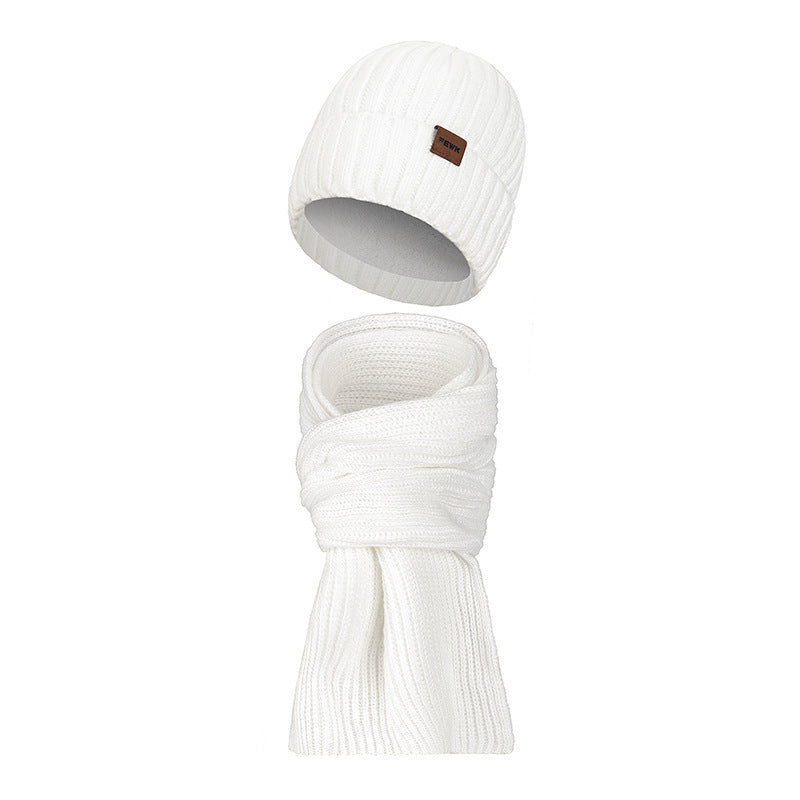 Winter Set: Knitted beanie and scarf, lined, warming