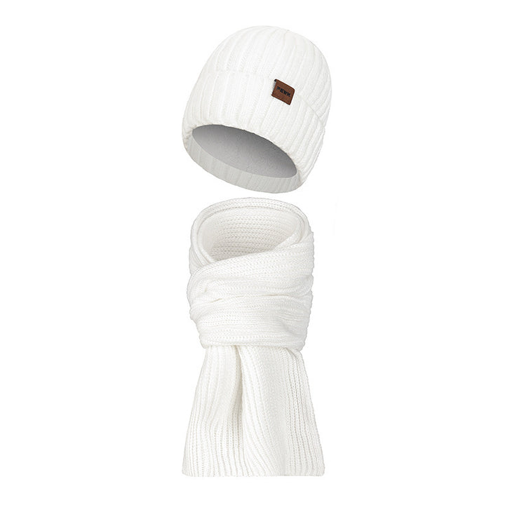 Winter Set: Knitted beanie and scarf, lined, warming
