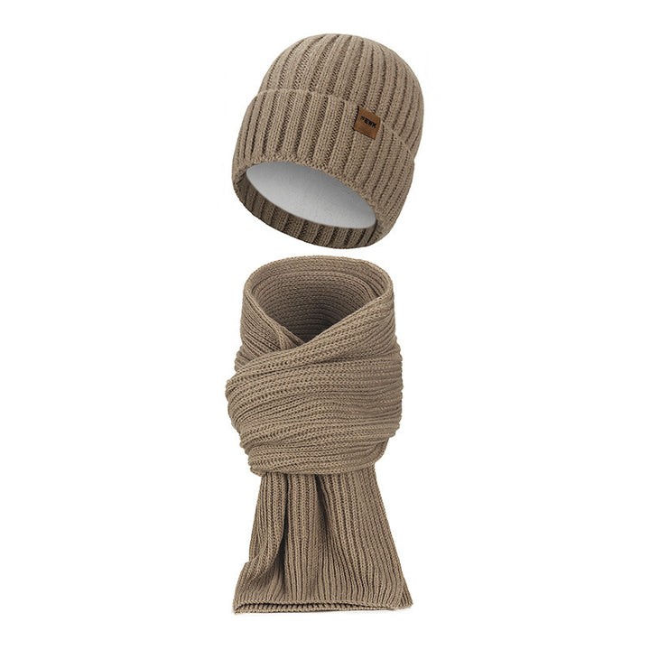Unisex knit hats and scarf set, lined
