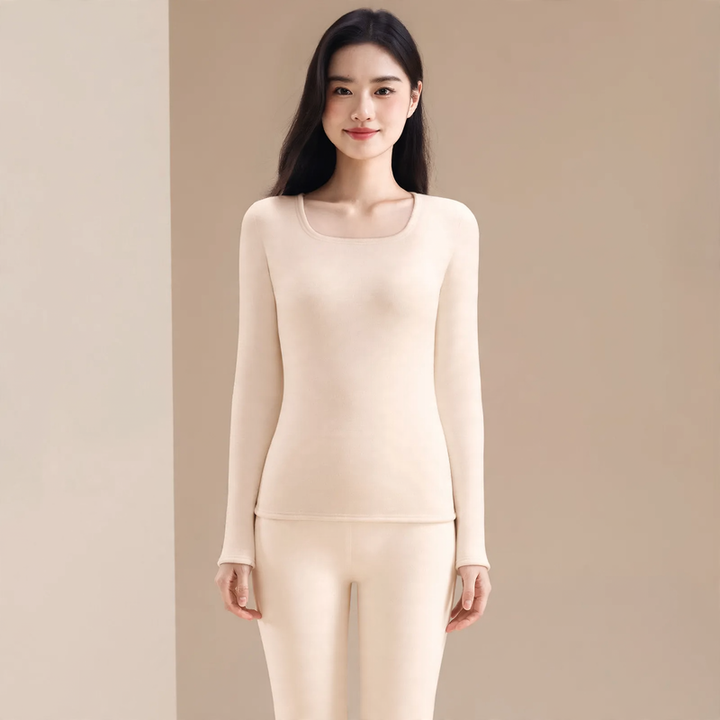 Extra warm thermal underwear set with lamb fleece lining