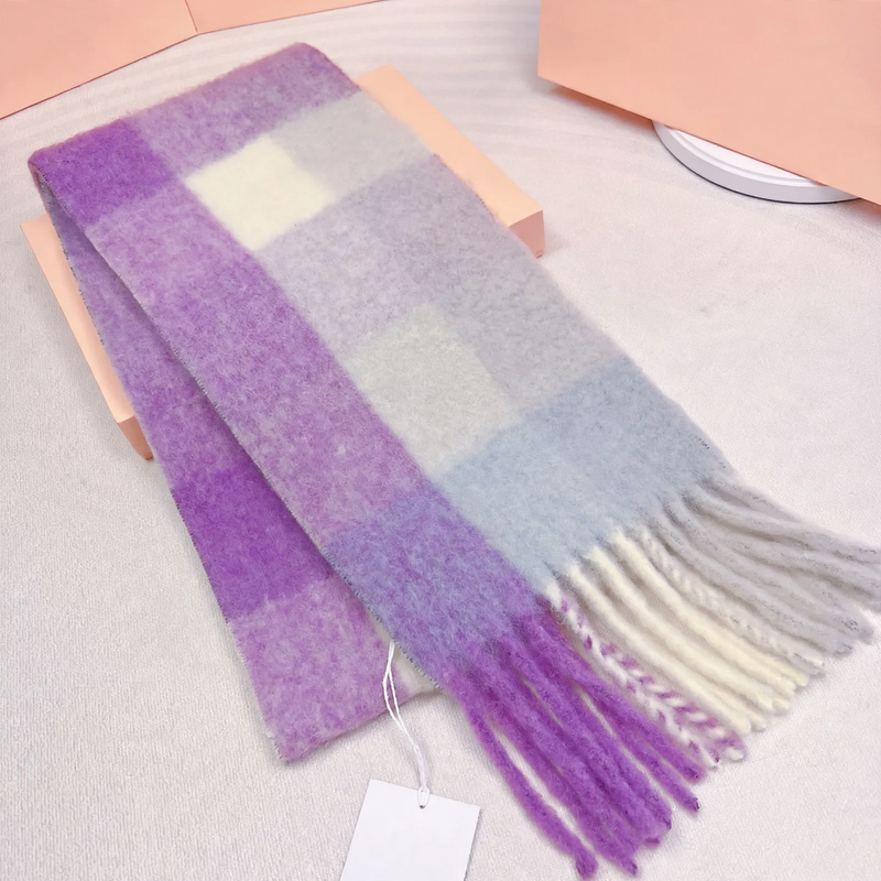 Long Rainbow Scarf made of Mohair-Wool Blend