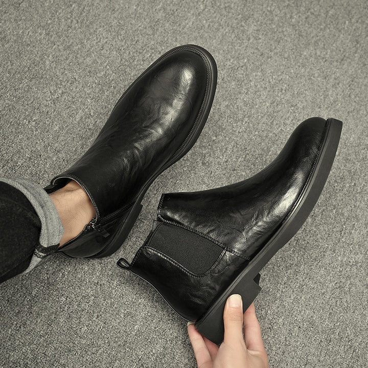 Modern Men's Chelsea Boots with Side Zipper