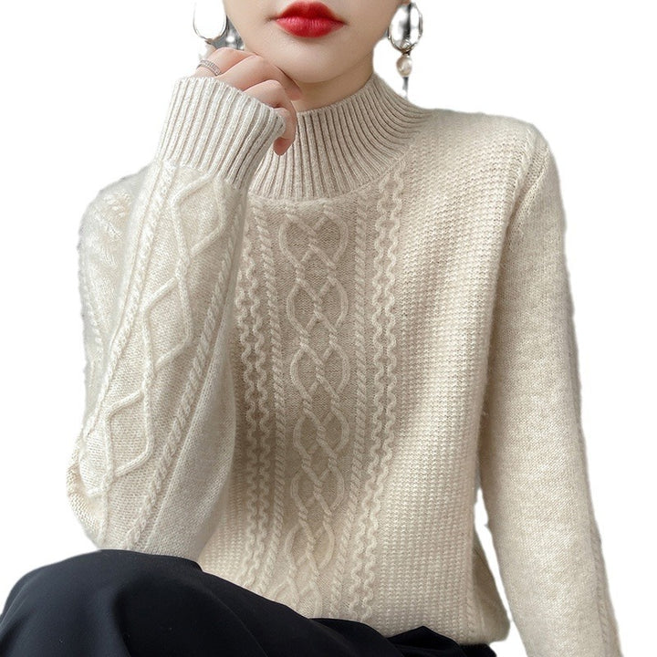 Women’s knit sweater, round neck, warming
