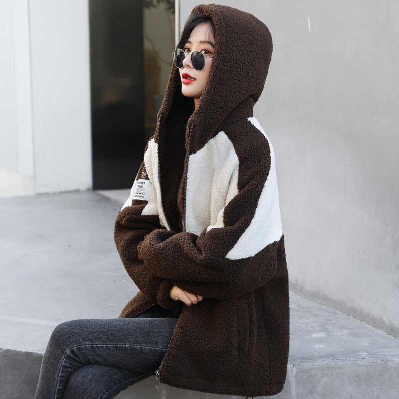 Lamb fleece coat, padded, YQ8529