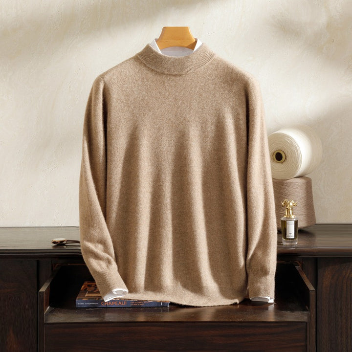 Men's cashmere sweater, 100% cashmere, round neck or stand-up collar