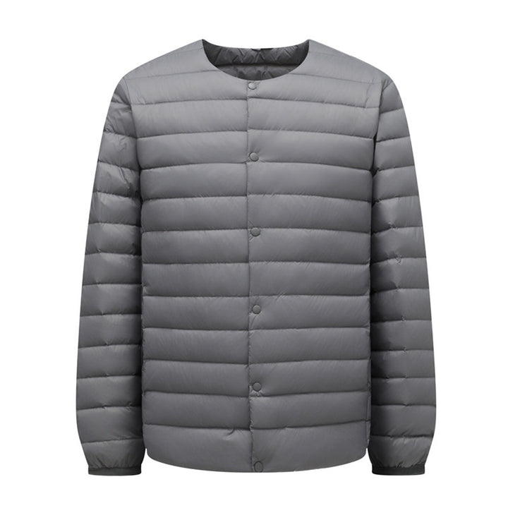 Unisex down jacket, lightweight, with adjustable neckline