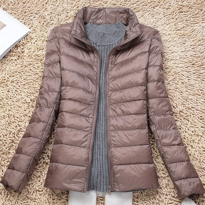 Women's Down Jacket, lightweight, Stand-up Collar
